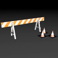 Road Barrier and Cone