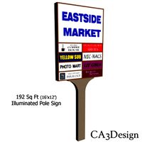 16ftx12ft Illum Pole Sign
