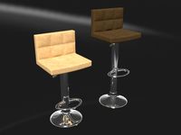 Bar Stool Leather High Back