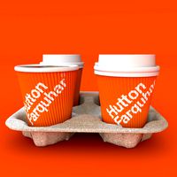 Paper coffee cups with cup holder