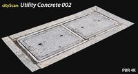 Utility Cover Concrete 002 - 4K scan