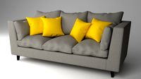Gray and Yellow Sofa