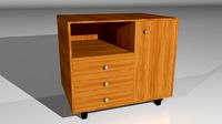 Traditional Wooden Bedside 3D model