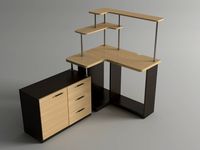 Corner computer desk 3D Model