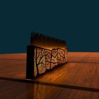 Room Divider with Lighted Tree Pattern - Wood, includes nice wood floor