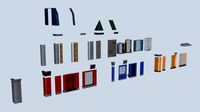 Low poly building set House constructor elements pack