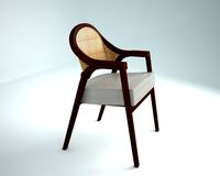 wooden rattan chair