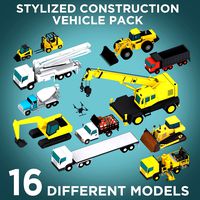 Stylized Construction Vehicle Pack