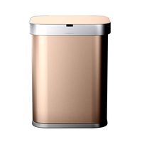 58 Liter Rectangular VoiceMotion Sensor Trash Can in Rose Gold