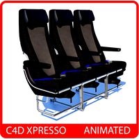 Airplane Economy Seat - Animated C4D xpresso