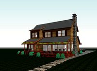 Revit Wooden house with full furniture