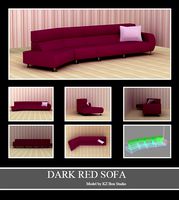 50015 Dark Red Long Sofa
