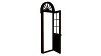 Victorian Glass Door with Toplight