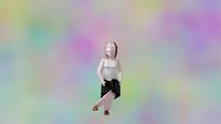Rigged LowPoly Character :  Woman with skirt and tank top