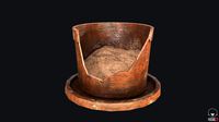 Plant Pot Broken PBR Game Ready Low-poly