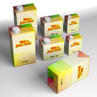 Milk and Juice pack, 1l, 500 ml, 200 ml