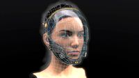 Sci-Fi Woman\ Girl Head with GasMask