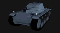 Panzer II C German Tank LowPoly isometric