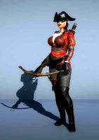 Pirate female with a crossbow - 3d model