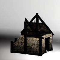 Burned Thatched house