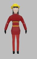 Low Poly Firefighter Woman rigged Unity