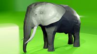 African Elephant Low Poly