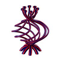 Eight part candleholder with stripes
