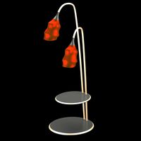 Modern floor lamp with red domes