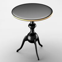 Decorative table in chrome and gold