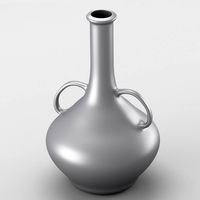 Decorative shiny silver jar with two handles