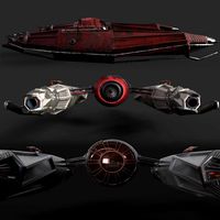3D Spaceship Fighter Corvette 5 skins