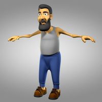 Cartoon old man 3D Model