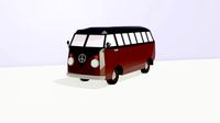 Low-poly Vintage Hippy Campervan