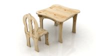 Kids Table and Chair wood cnc router low poly