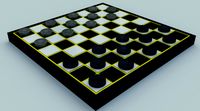 Checkers 3d Model Board Game