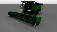 Voxel Combine-harvester 3D model