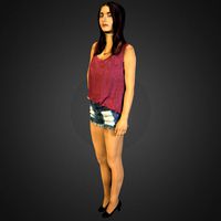 Frowning slim girl