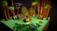 Forest fire low poly