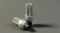 Energy saving lightbulb (low and high poly)