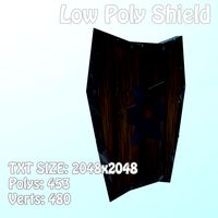 Low Poly Shield Hand Painted