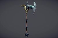 low poly Runic Axe