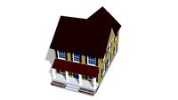 Colonial house low poly