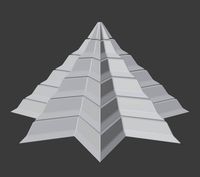 Pyramidal Structure 8 Corners Interstices Beveled and Angles