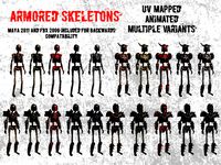 Animated Skeletons Game Ready Low Poly