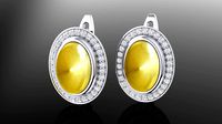 Oval Cabochon Earring