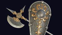 Fantasy Halberd and Kite Shield PBR