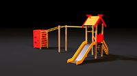 Childrens game complex with a ladder