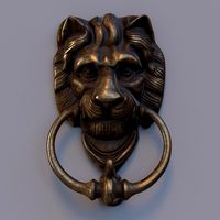19th Century Victorian Door Knocker Neoclassical Lion Head