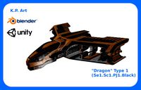 Spaceship Dragon Type 1 Se1 Sc1 PJ1 Black