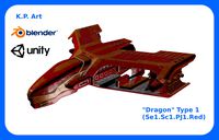 Spaceship Dragon Type 1 Se1 Sc1 PJ1 Red